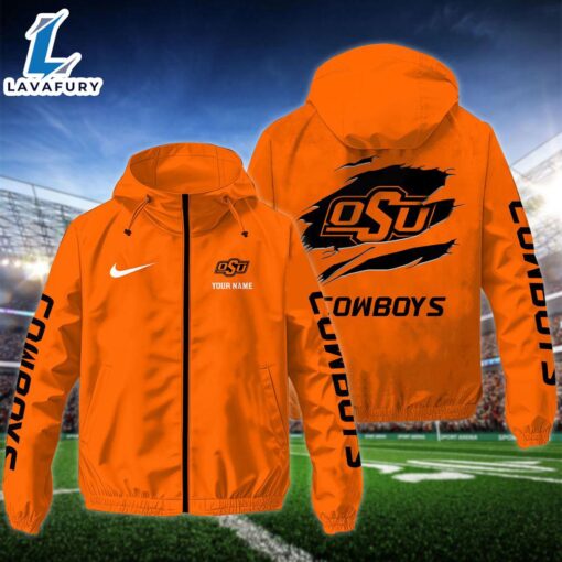NCAA Oklahoma State CowboysCustom Name Windbreaker Outdoor Jacket For Fans Gift Sport