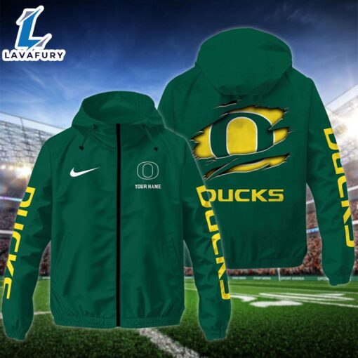 NCAA Oregon DucksCustom Name Windbreaker Outdoor Jacket For Fans Gift Sport