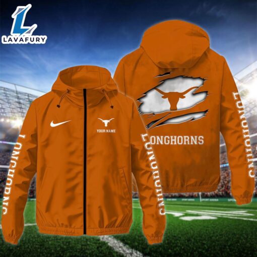 NCAA Texas LonghornsCustom Name Windbreaker Outdoor Jacket For Fans Gift Sport