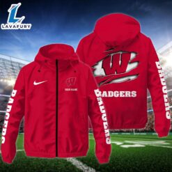 NCAA Wisconsin BadgersCustom Name Windbreaker…
