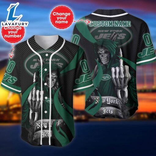 New York Jets Halloween Cusom Name And Number Baseball Jersey  – Gift  For Halloween