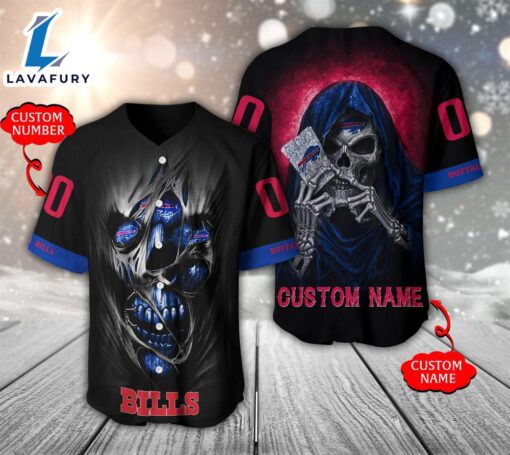 NFL Buffalo Bills Scary Halloween Personalized Baseball Jersey  – Gift  For Halloween