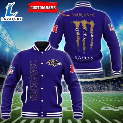 NFL Custom Name Baltimore Ravens Baseball Jacket Gift Sport