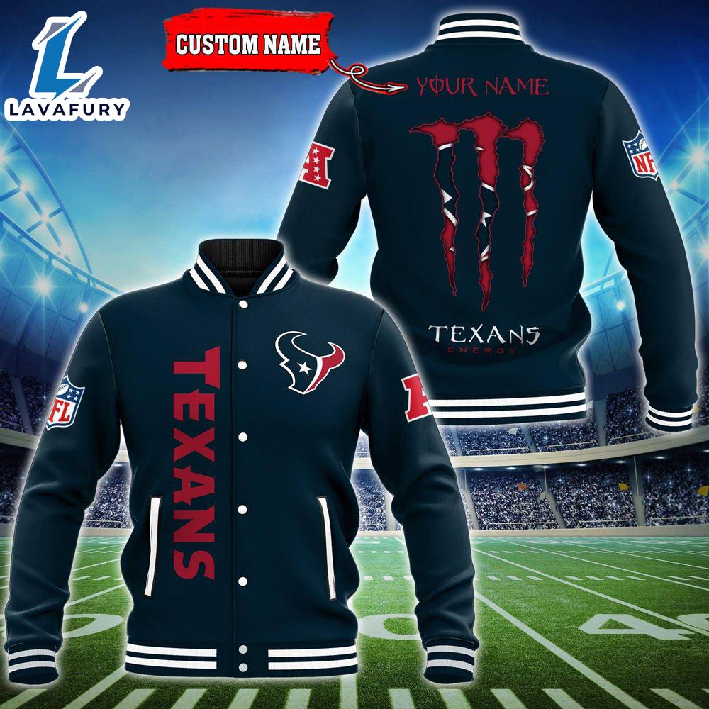 NFL Custom Name Houston Texans Baseball Jacket Gift Sport NFL Custom Name Houston Texans Baseball Jacket Gift Sport
