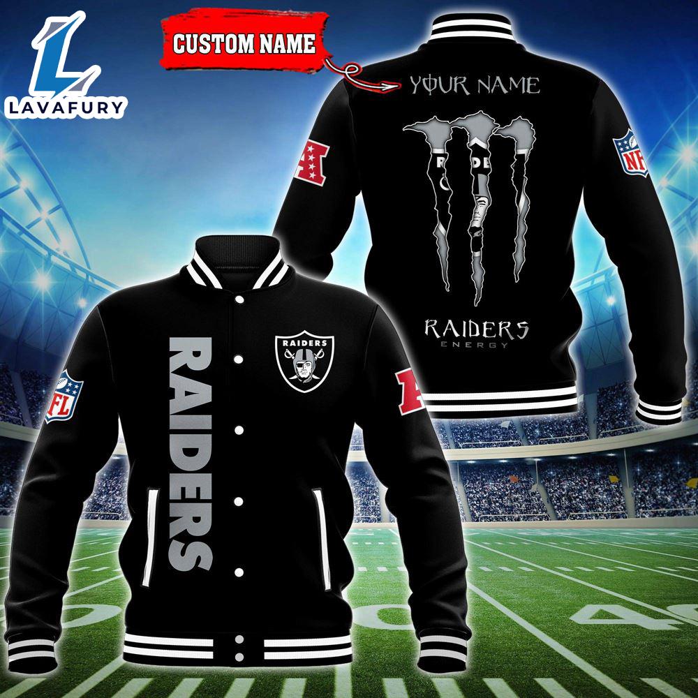 NFL Custom Name Las Vegas Raiders Baseball Jacket Gift Sport NFL Custom Name Las Vegas Raiders Baseball Jacket Gift Sport