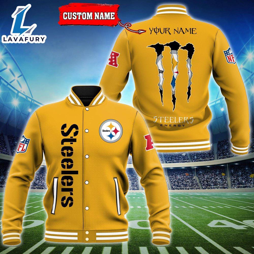 NFL Custom Name Pittsburgh Steelers Baseball Jacket Gift Sport NFL Custom Name Pittsburgh Steelers Baseball Jacket Gift Sport