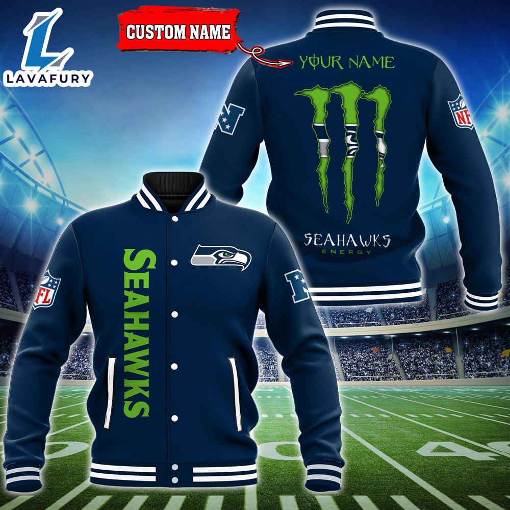 NFL Custom Name Seattle Seahawks Baseball Jacket Gift Sport NFL Custom Name Seattle Seahawks Baseball Jacket Gift Sport