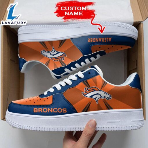 NFL Denver Broncos Custom Air Force 1 Sneakers For Fans NFL Shoes