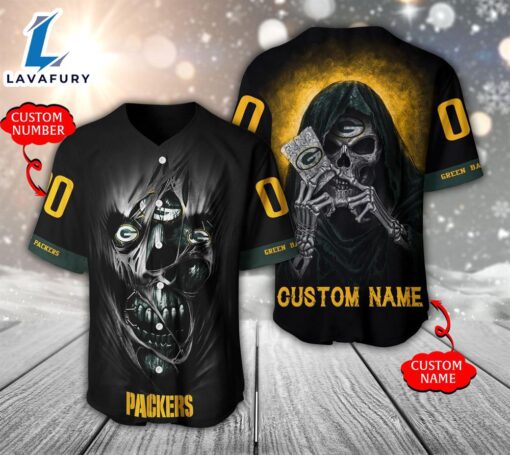 NFL Green Bay Packers Scary Halloween Personalized Baseball Jersey  – Gift  For Halloween