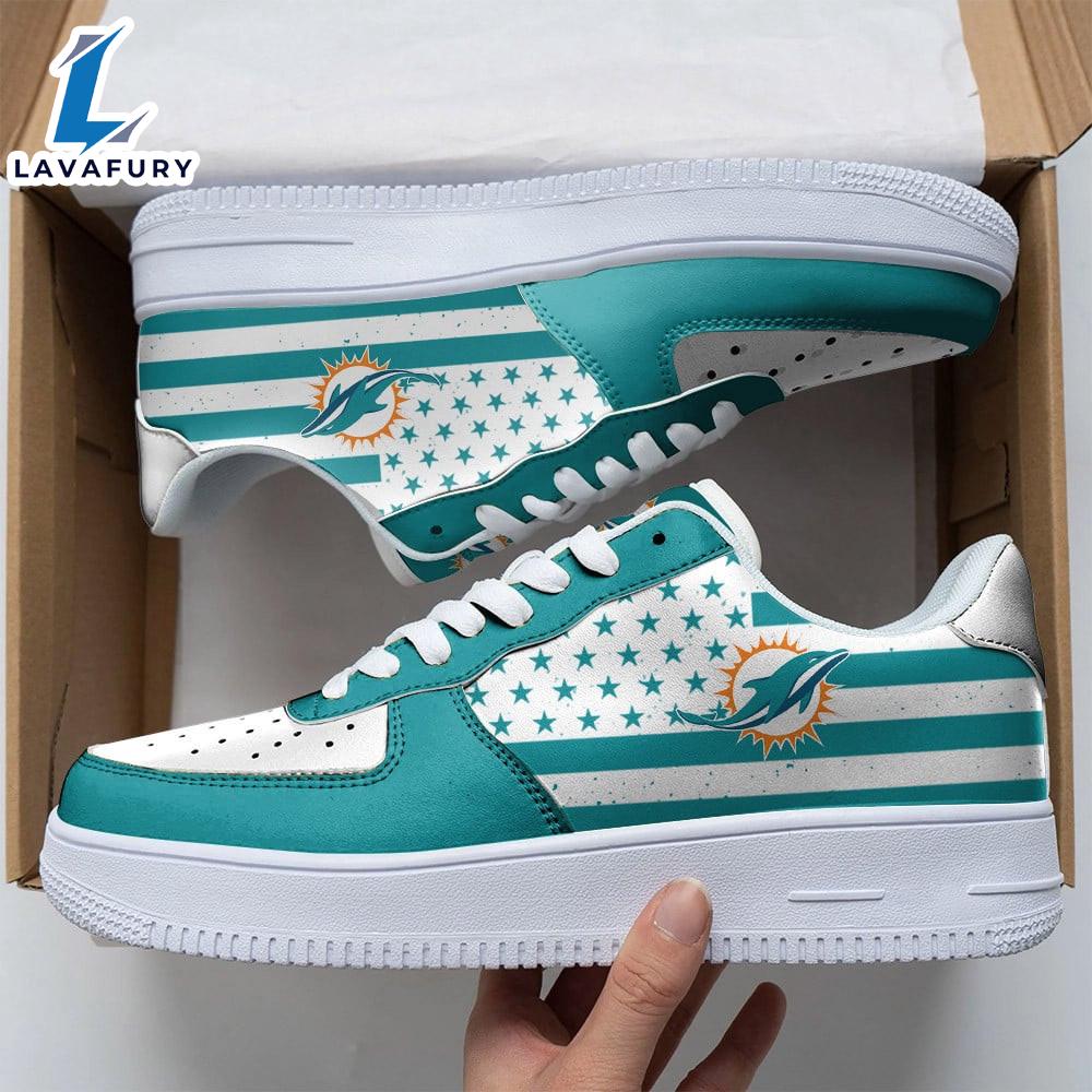 NFL Miami Dolphins Air Force 1 Sneakers Sport Gift Summer NFL Shoes NFL Miami Dolphins Air Force 1 Sneakers Sport Gift Summer NFL Shoes