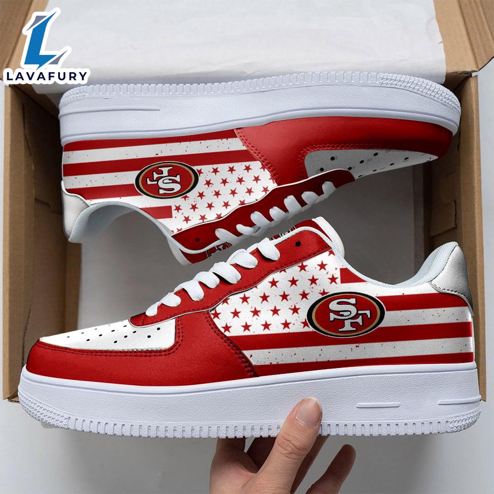 NFL San Francisco 49ers Air Force 1 Sneakers Sport Gift Summer NFL Shoes NFL San Francisco 49ers Air Force 1 Sneakers Sport Gift Summer NFL Shoes