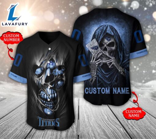 NFL Tennessee Titans Scary Halloween Personalized Baseball Jersey  – Gift  For Halloween