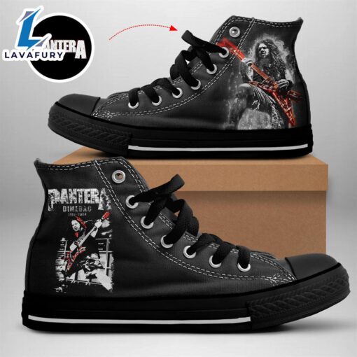 Pantera Members Shoes, Dimebag Darrell Guitarist, Pantera High Top Shoes For Fans