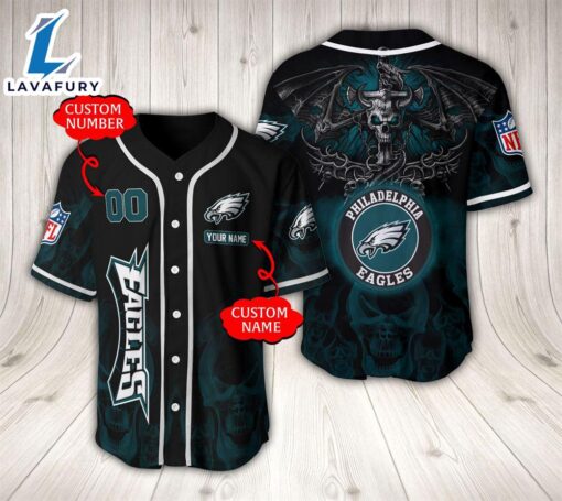 Philadelphia Eagles NFL Baseball Jersey Custom Name And Number  – Gift  For Halloween