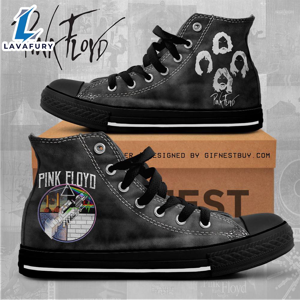 Pink Floyd Shake Hand Grey Shoes, Pink Floyd High Top Shoes For Fans Pink Floyd Shake Hand Grey Shoes, Pink Floyd High Top Shoes For Fans