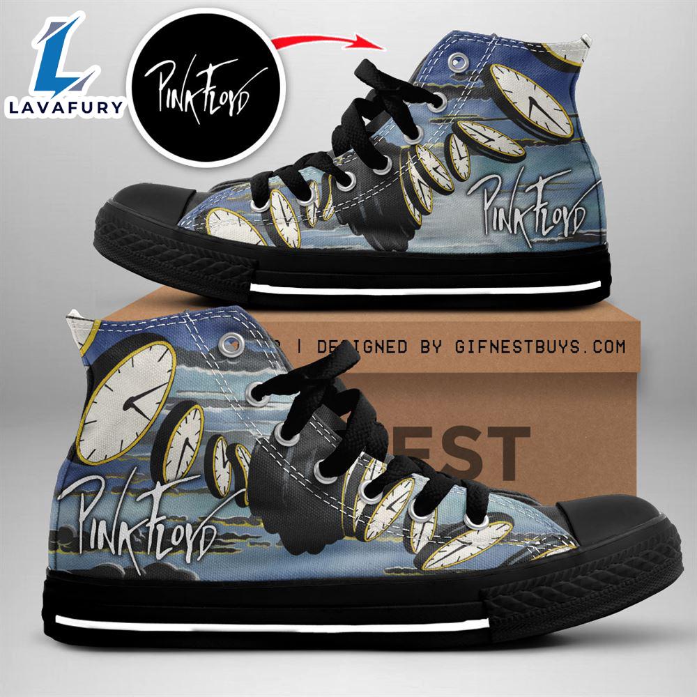 Pink Floyd Timeline Shoes, Pink Floyd High Top Shoes For Fans Pink Floyd Timeline Shoes, Pink Floyd High Top Shoes For Fans