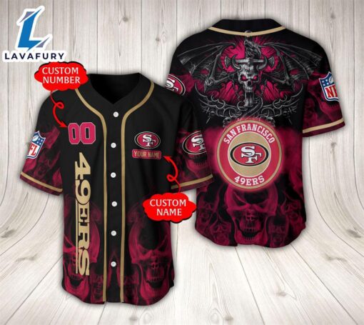 San Francisco 49ers NFL Baseball Jersey Custom Name And Number  – Gift  For Halloween