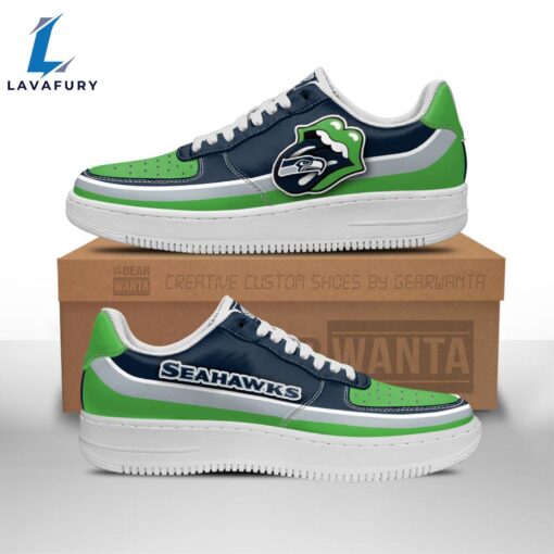 Seattle Seahawks Air Sneakers Custom Force Shoes Sexy Lips For Fans NFL Shoes