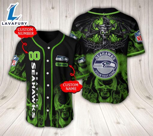 Seattle Seahawks NFL Baseball Jersey Custom Name And Number  – Gift  For Halloween