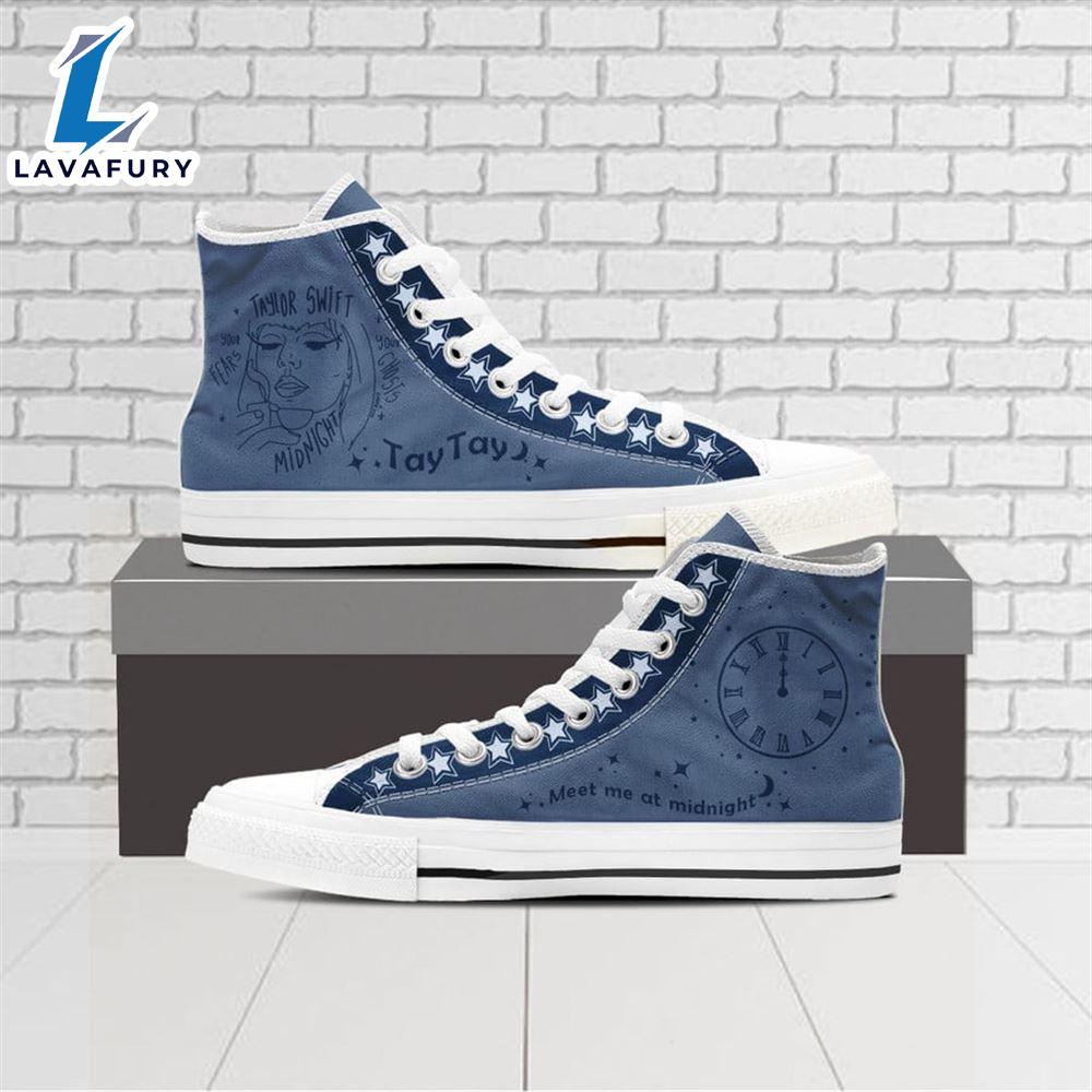 Taylor Swift Midnight, Swiftie,Taylor Swift High Top Canvas Shoes For Fans Taylor Swift Midnight, Swiftie,Taylor Swift High Top Canvas Shoes For Fans