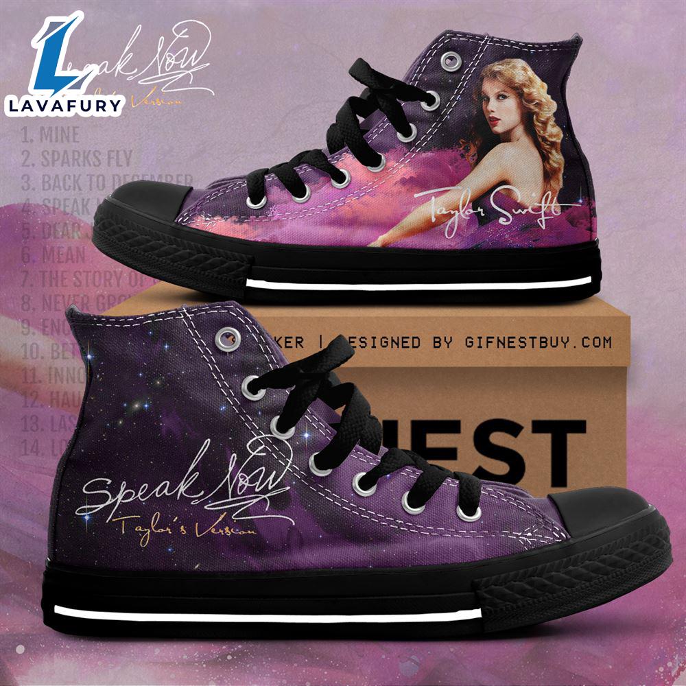 Taylor Swift Speak Now Purple Shoes, Swiftie,Taylor Swift High Top Canvas Shoes For Fans Taylor Swift Speak Now Purple Shoes, Swiftie,Taylor Swift High Top Canvas Shoes For Fans