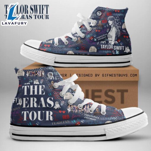 Taylor Swift The Eras Tour, Swiftie,Taylor Swift High Top Canvas Shoes  For Fans