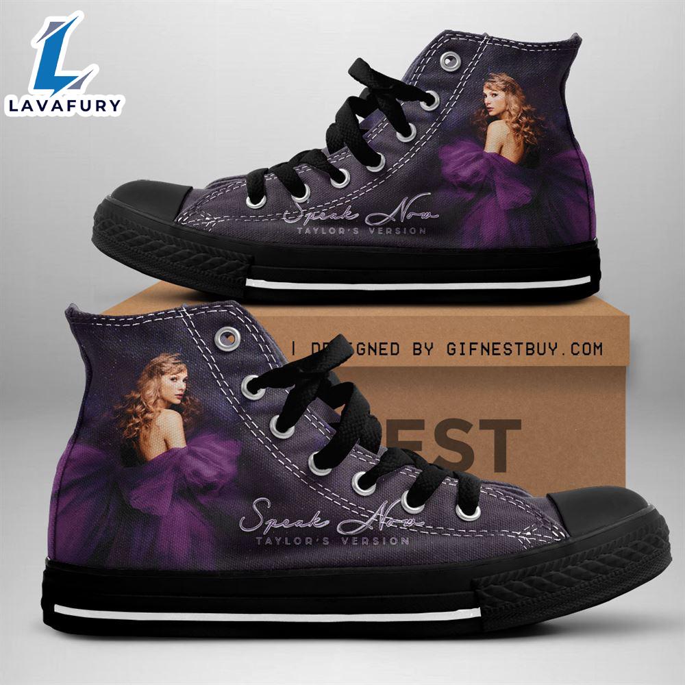 Taylor Swift's Version Speak Now, Swiftie,Taylor Swift High Top Canvas Shoes For Fans Taylor Swift's Version Speak Now, Swiftie,Taylor Swift High Top Canvas Shoes For Fans