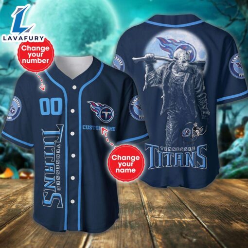 Tennessee Titans Horror Movie Personalized Baseball Jersey  – Gift  For Halloween