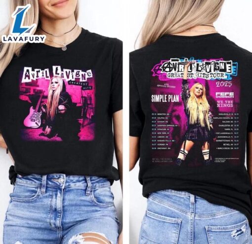 Avril Lavigne Greatest Hits Tour 2025 2 Sided Shirt