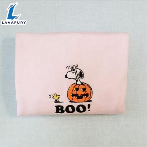 Boo Pumpkin Snoopy Embroidered Shirt For Man And Women