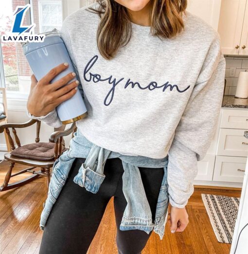 Boy Mom Mother’s Day Gift Embroidered Sweatshirt  For Man And Women