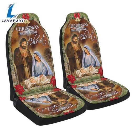 Christmas Begins With Christnativity Of Jesus Seat Cover Cars – Christian Seat Cover