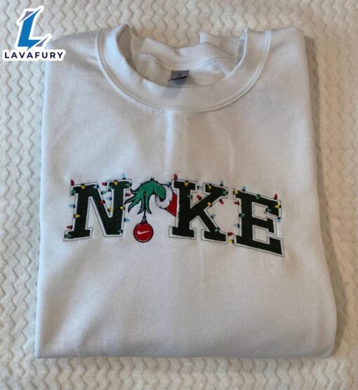 Christmas Grinch Hand Embroidered Sweatshirt  For Man And Women