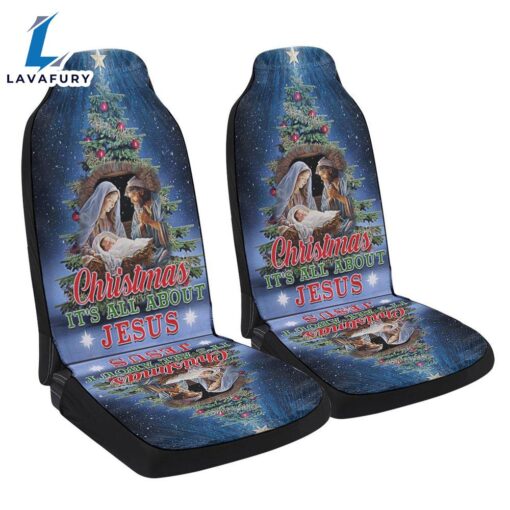 Christmas Tree Nativity O Holy Night Christmas It Is All About Jesus Seat Cover Cars – Christian Seat Cover