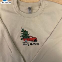 Christmas Tree Truck Embroidered Sweatshirt…