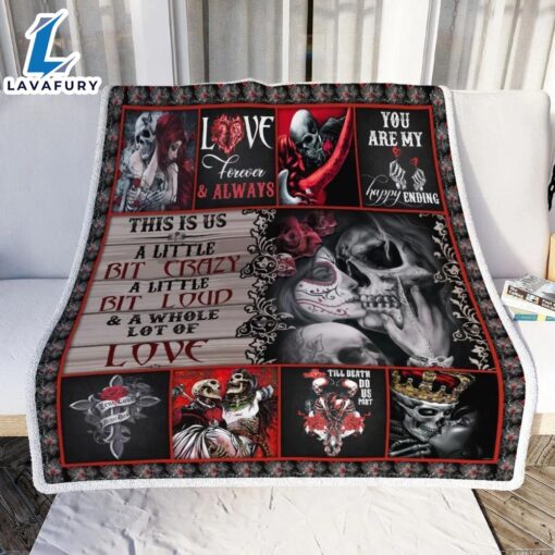 Couple Skull This Is Us Halloween Sofa Fleece Throw Blanket  Halloween Gifts Gift Xmas