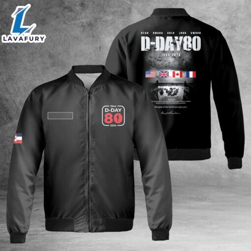 Custom Name 80th anniversary of D-Day AOP Fleece Bomber Jacket For Man And Women