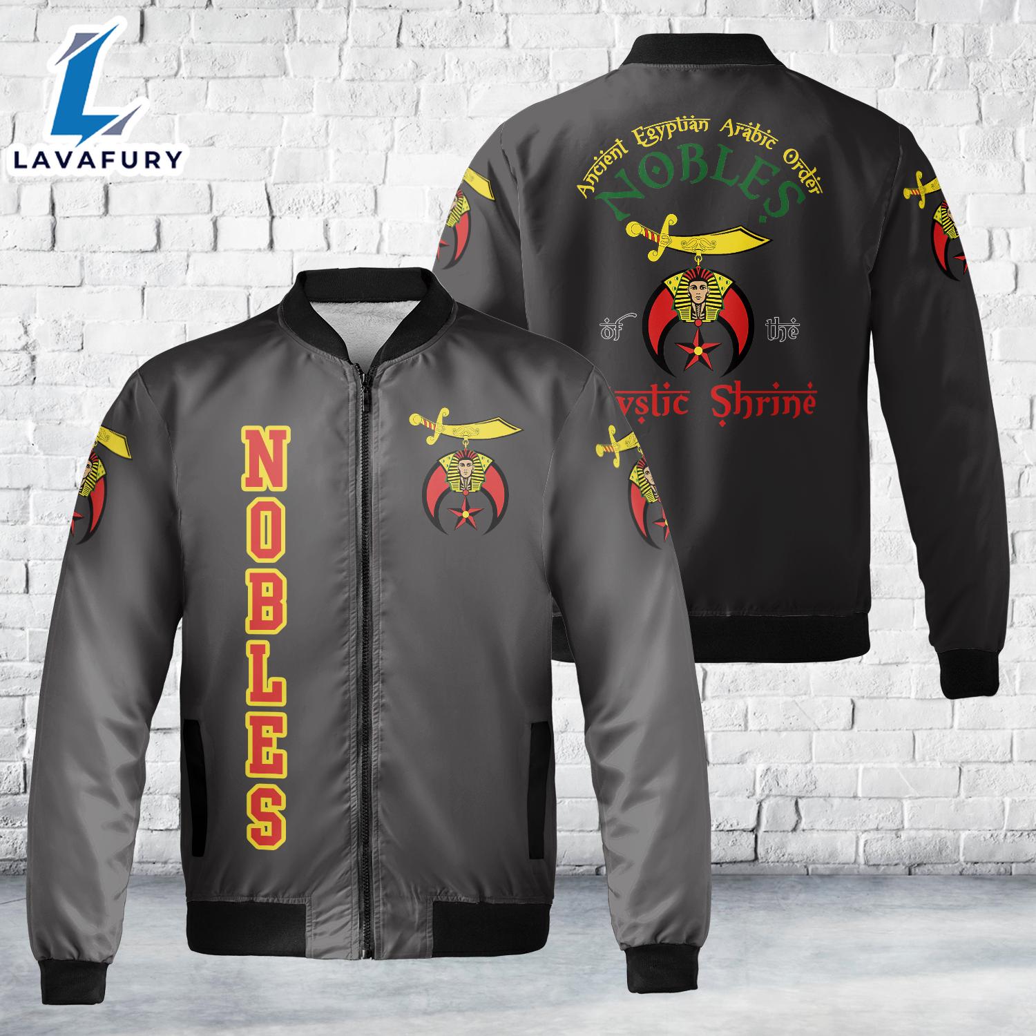 Custom Name Nobles Of The Mystic Shrine AEAONMS PHA AOP Fleece Bomber Jacket For Man And Women Custom Name Nobles Of The Mystic Shrine AEAONMS PHA AOP Fleece Bomber Jacket For Man And Women