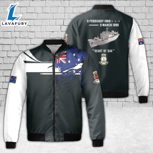 Custom Name Royal Australian Navy HMAS Stalwart (D 215) AOP Fleece Bomber Jacket For Man And Women