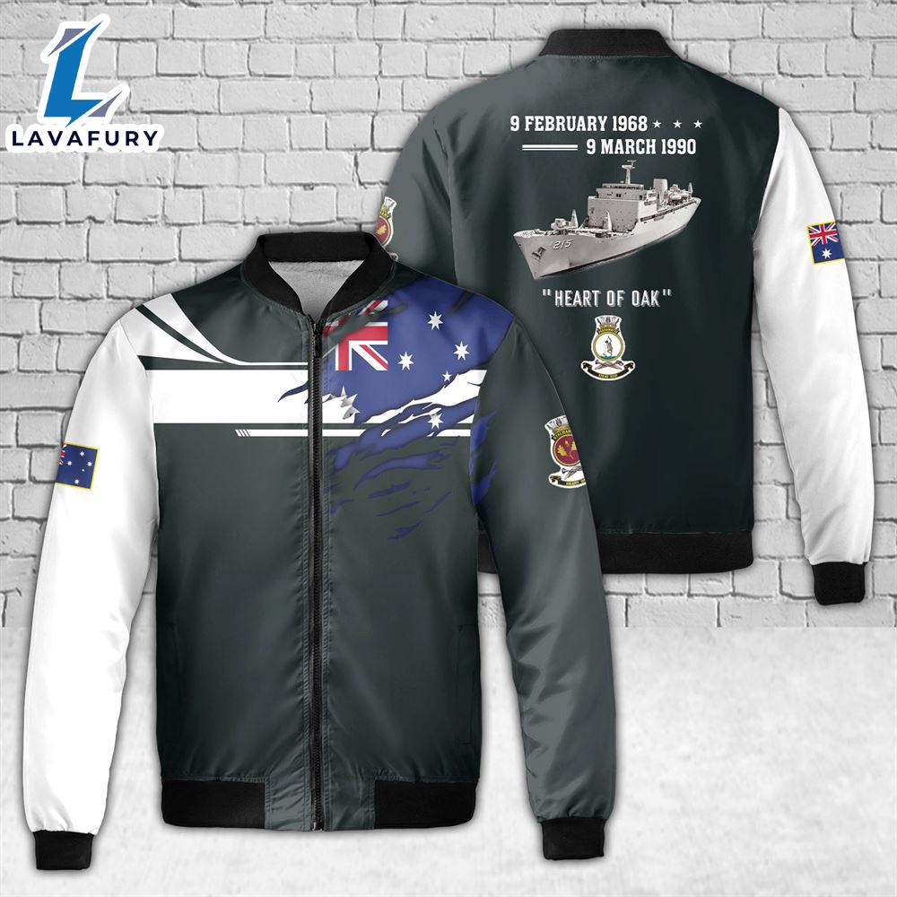 Custom Name Royal Australian Navy HMAS Stalwart (D 215) AOP Fleece Bomber Jacket For Man And Women Custom Name Royal Australian Navy HMAS Stalwart (D 215) AOP Fleece Bomber Jacket For Man And Women