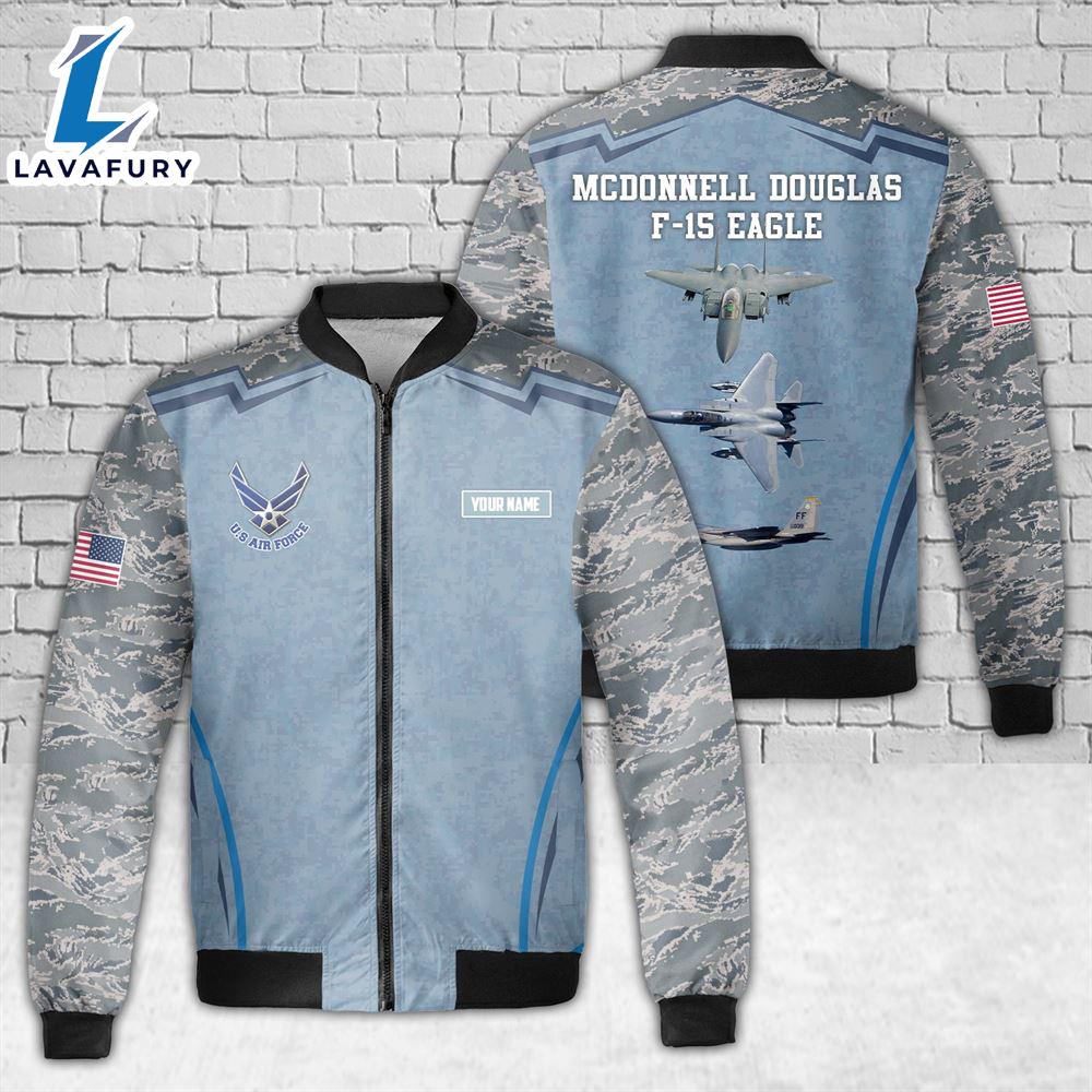 Custom Name US Air Force McDonnell Douglas F-15 Eagle AOP Fleece Bomber Jacket For Man And Women Custom Name US Air Force McDonnell Douglas F-15 Eagle AOP Fleece Bomber Jacket For Man And Women
