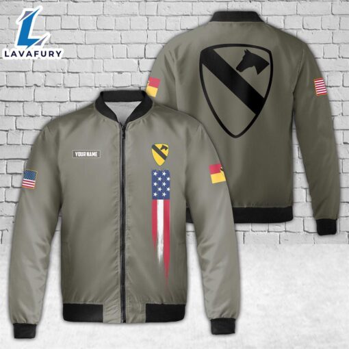 Custom Name US Army 1st Cavalry Division Fleece Bomber Jacket 3D For Man And Women