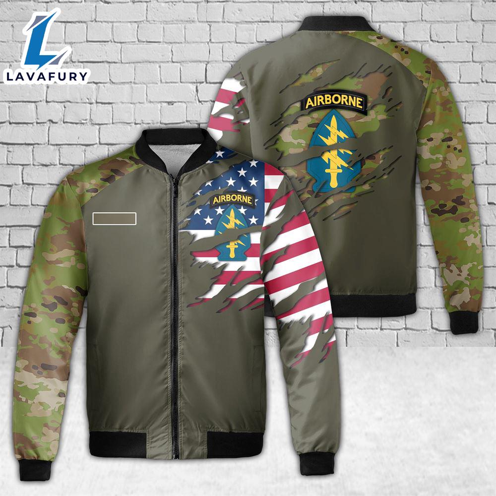 Custom Name US Army 1st Special Forces Command AOP Fleece Bomber Jacket For Man And Women Custom Name US Army 1st Special Forces Command AOP Fleece Bomber Jacket For Man And Women