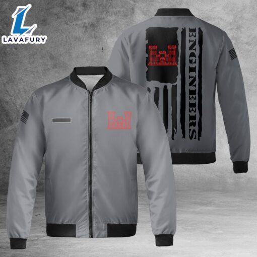 Custom Name US Army Corps of Engineers Flag AOP Fleece Bomber Jacket For Man And Women