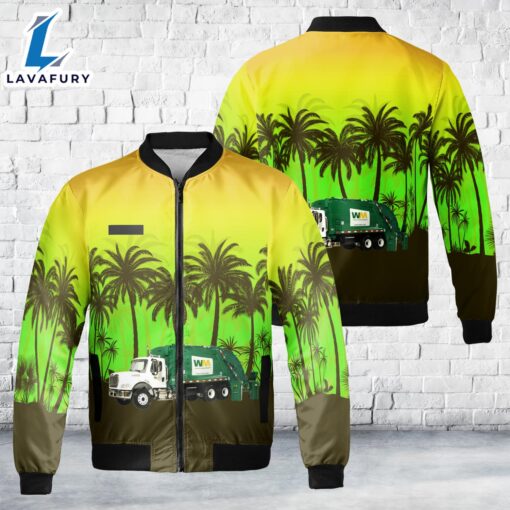 Custom Name Us Waste Management Garbage Roll-Off AOP Fleece Bomber Jacket For Man And Women