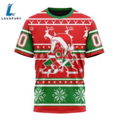 Custom NHL Arizona Coyotes 3D T Shirt Specialized Unisex Christmas Is Coming Santa Claus For Man And Women