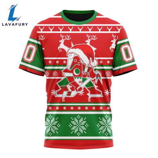 Custom NHL Arizona Coyotes 3D T Shirt Specialized Unisex Christmas Is Coming Santa Claus For Man And Women