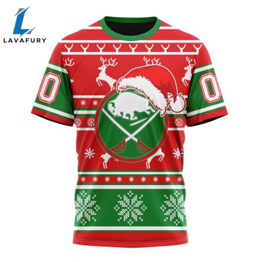 Custom NHL Buffalo Sabres 3D T Shirt Specialized Unisex Christmas Is Coming Santa Claus For Man And Women