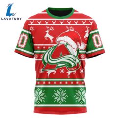 Custom NHL Colorado Avalanche 3D T Shirt Specialized Unisex Christmas Is Coming Santa Claus For Man And Women