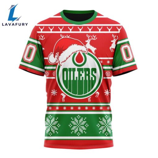 Custom NHL Edmonton Oilers 3D T Shirt Specialized Unisex Christmas Is Coming Santa Claus For Man And Women